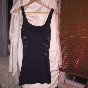 Black bodycon mini cutout lace sides